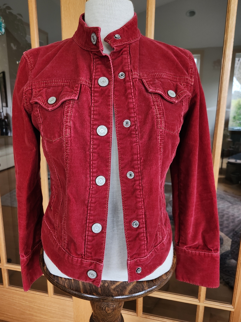 Women's Red Corduroy GAP Stretch Jacket - Classic Fit, XS